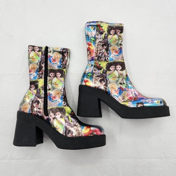 Steve Madden Boots Women Size 6M Klayton 90's Retro Dolls Chunky Heel Platform - Picture 6 of 9